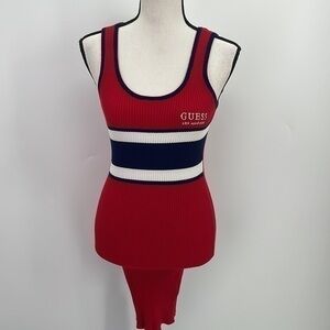 UEC Guess red, white& blue tank ribbed mini dress XS